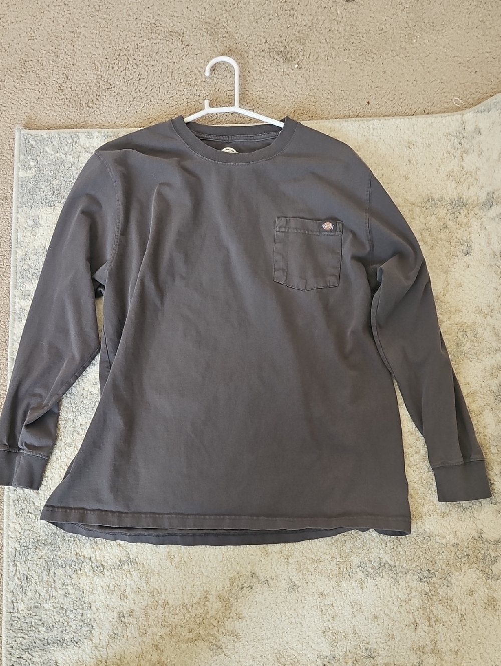 Dickies Men's Long Sleeve Pocket Tee - Charcoal Gray